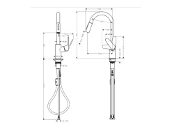 Grifo de cocina con ducha HANSGROHE Focus M41 240 2 chorros aspecto acero inoxidable
