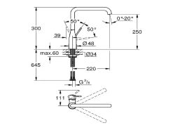 Grohe Mezclador monomando de lavabo Essence caño alto