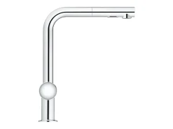 GROHE Minta Mezclador de cocina de 2 chorros, caño alto, cromado, ducha extraíble