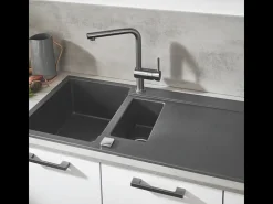 GROHE Minta Mezclador de cocina de 2 chorros, caño alto, cromado, ducha extraíble