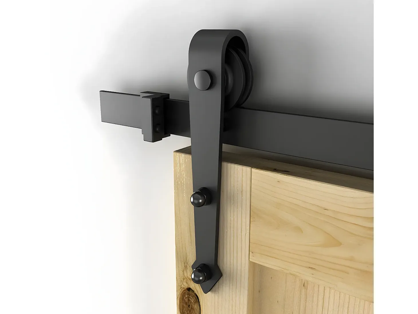 Herraje para puerta corredera negro 200x0.6x4 cm HOMCOM
