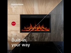 Insert eléctrico INFINITY para chimenea eléctrica - fuego premium - empotrada - 76x14x50 cm - chimenea LED con calefacción 750/1500 W