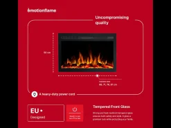 Insert eléctrico INFINITY para chimenea eléctrica - fuego premium - empotrada - 66x14x50 cm - chimenea LED con calefacción 750/1500 W