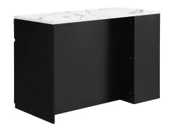 Isla central de cocina con almacenamiento - Efecto mármol blanco y negro - MEILI