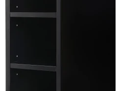 Isla central de cocina con 6 cajones y 4 compartimentos de MDF - Natural y Negro - POMARELA