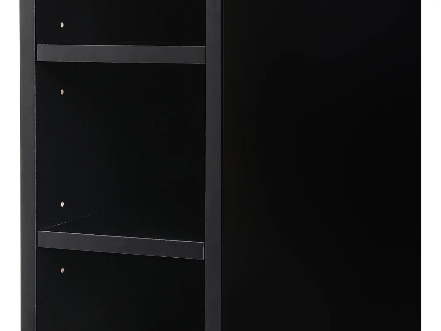 Isla central de cocina con 6 cajones y 4 compartimentos de MDF - Natural y Negro - POMARELA