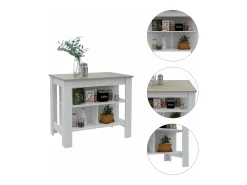 Isla de Cocina Antibacteriana Cala, superficie antibacterial y tres estantes , 89.91 cm X 102.87 cm X 69.85 cm , Multicolor