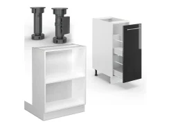 Isla de cocina antracita brillo intenso/blanco 90x60x82 fame-line