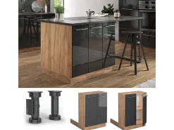 Isla de cocina antracita alto brillo 60x30x82 fame-line