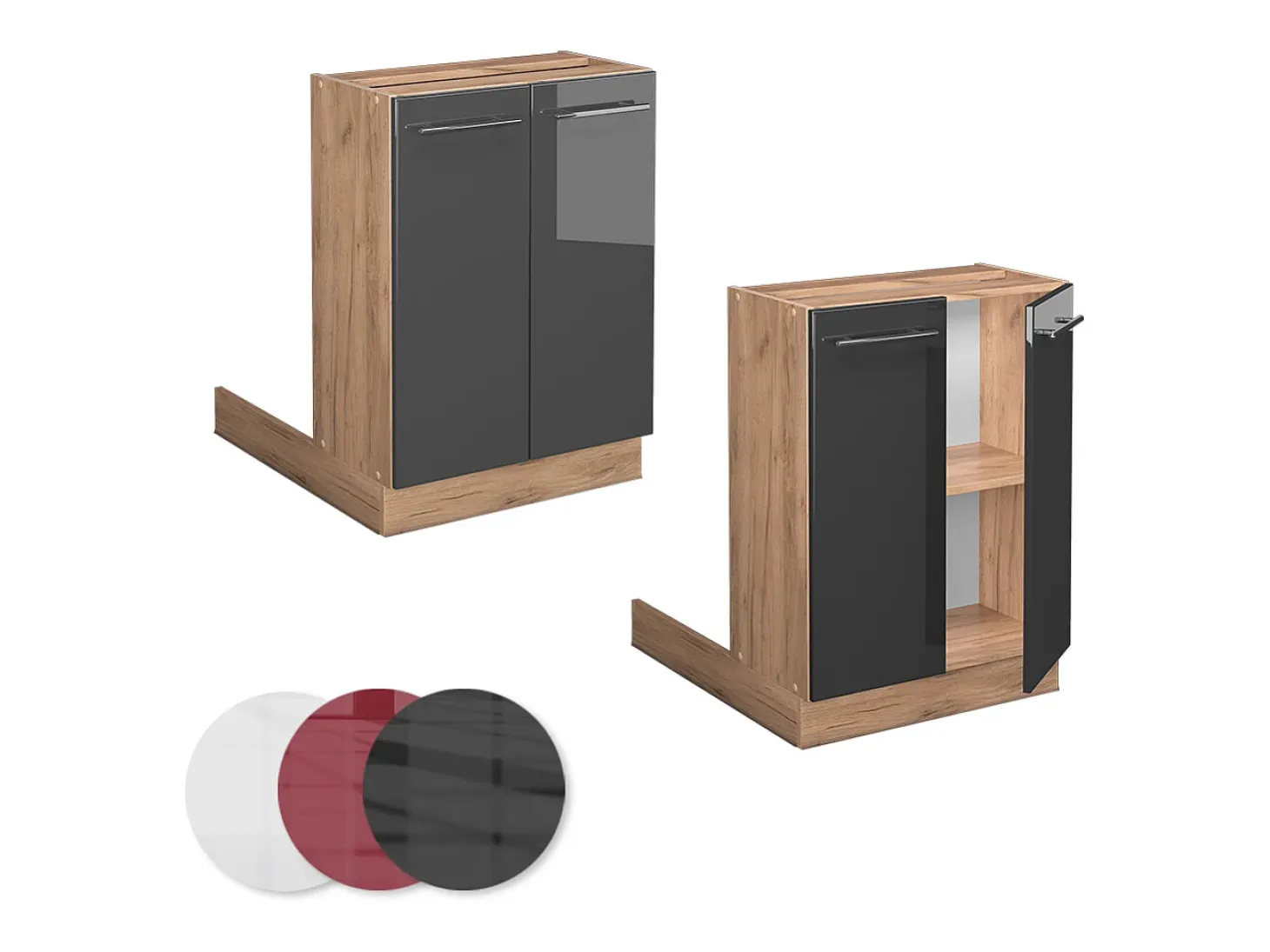 Isla de cocina antracita alto brillo 60x30x82 fame-line