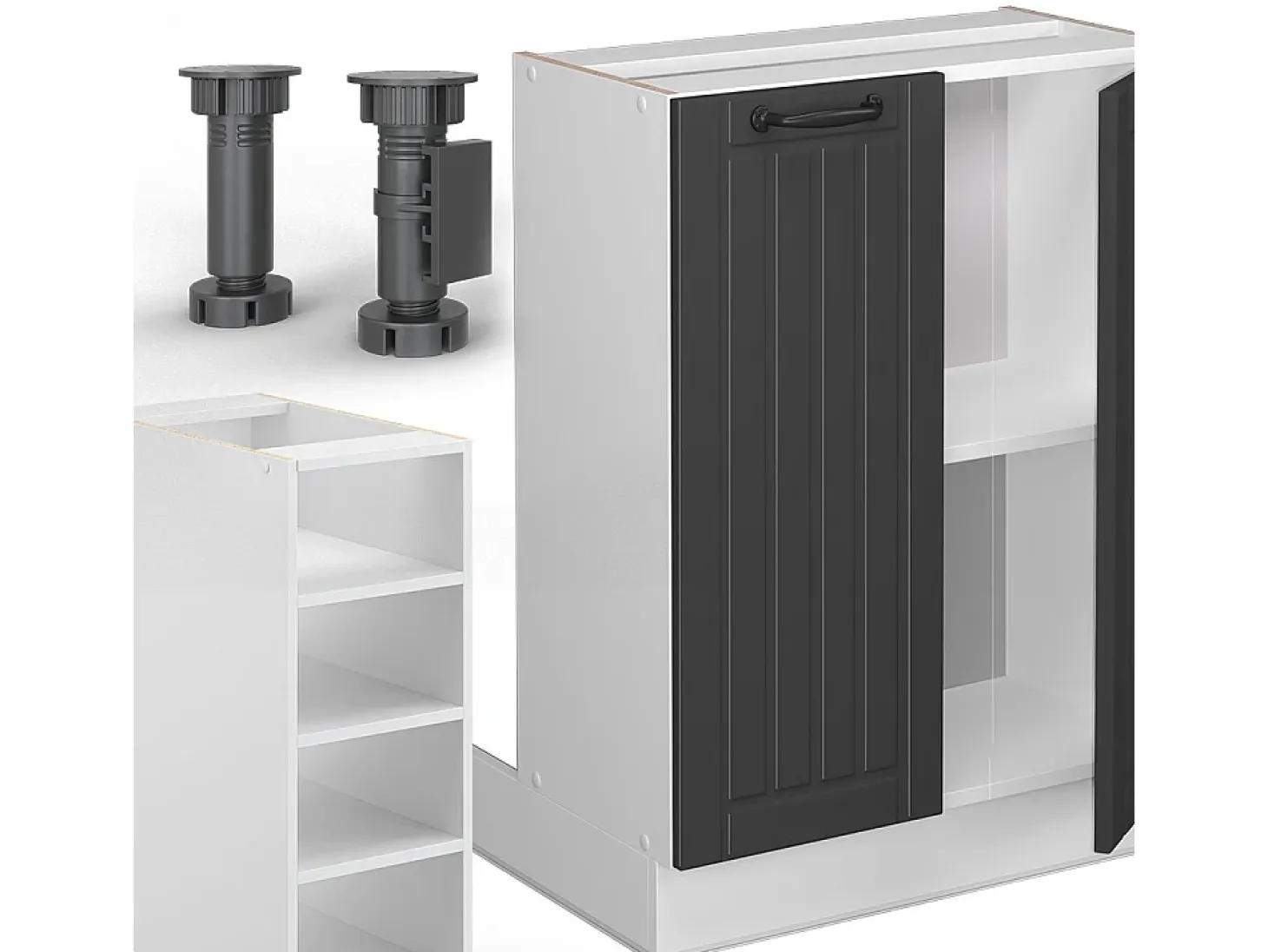 Isla de cocina antracita casa de campo/blanco 90x60x82 fame-line