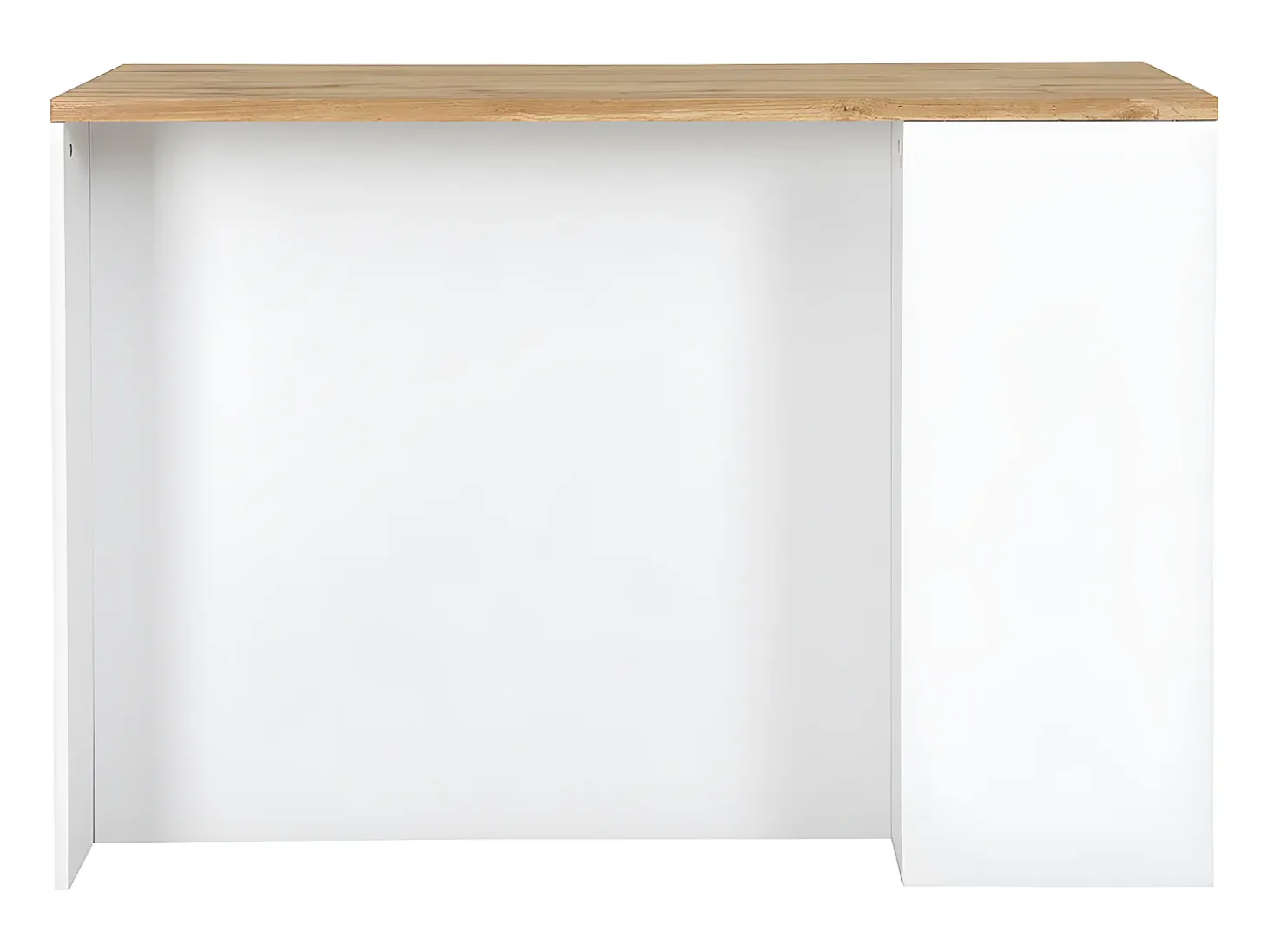 Isla de cocina atemporal - MDF - 130 cm de largo - Blanco y Natural - MEILI