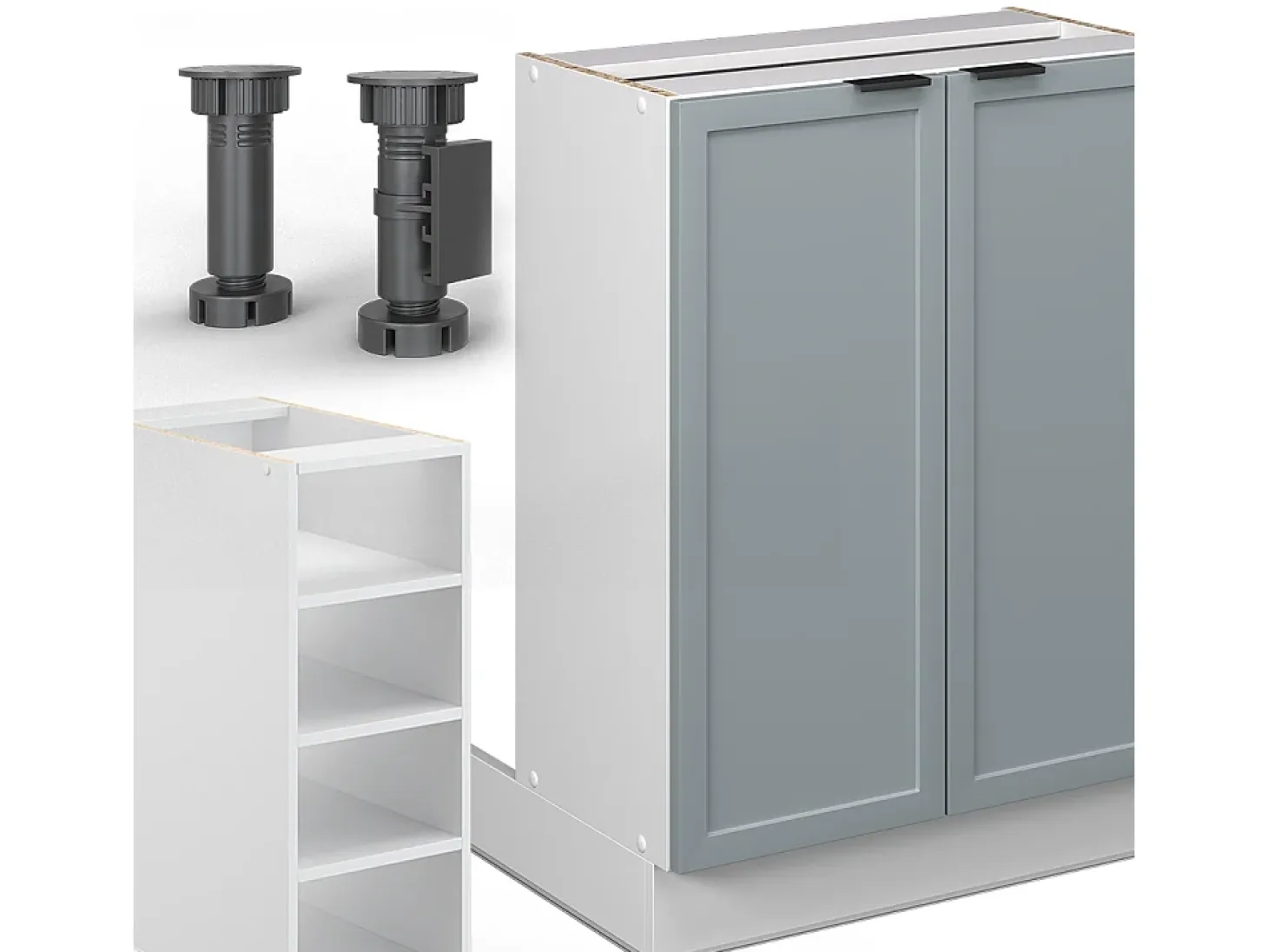 Isla de cocina azul claro-gris 90x60x82 fame-line