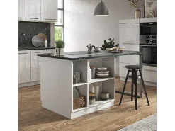 Isla de cocina blanco alto brillo/blanco 90x60x82 fame-line
