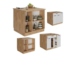 Isla de cocina blanco casa de campo 90x60x82 fame-line