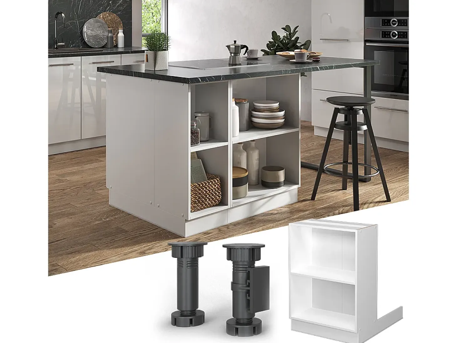 Isla de cocina blanco 60x30x82 fame-line