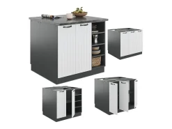 Isla de cocina casa de campo blanca/antracita 90x60x82 fame-line