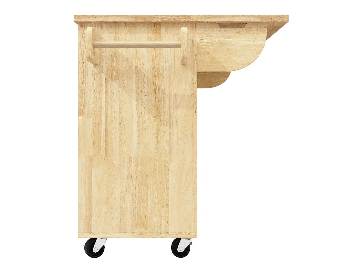 Isla de cocina con 2 puertas y 3 cajones, encimera extensible, diseño de tablero de ajedrez, color natural