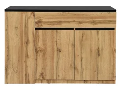 Isla de cocina con almacenaje - Negro y Natural - MEILI