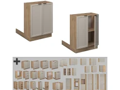 Isla de cocina grisbeige 60x30x82 fame-line