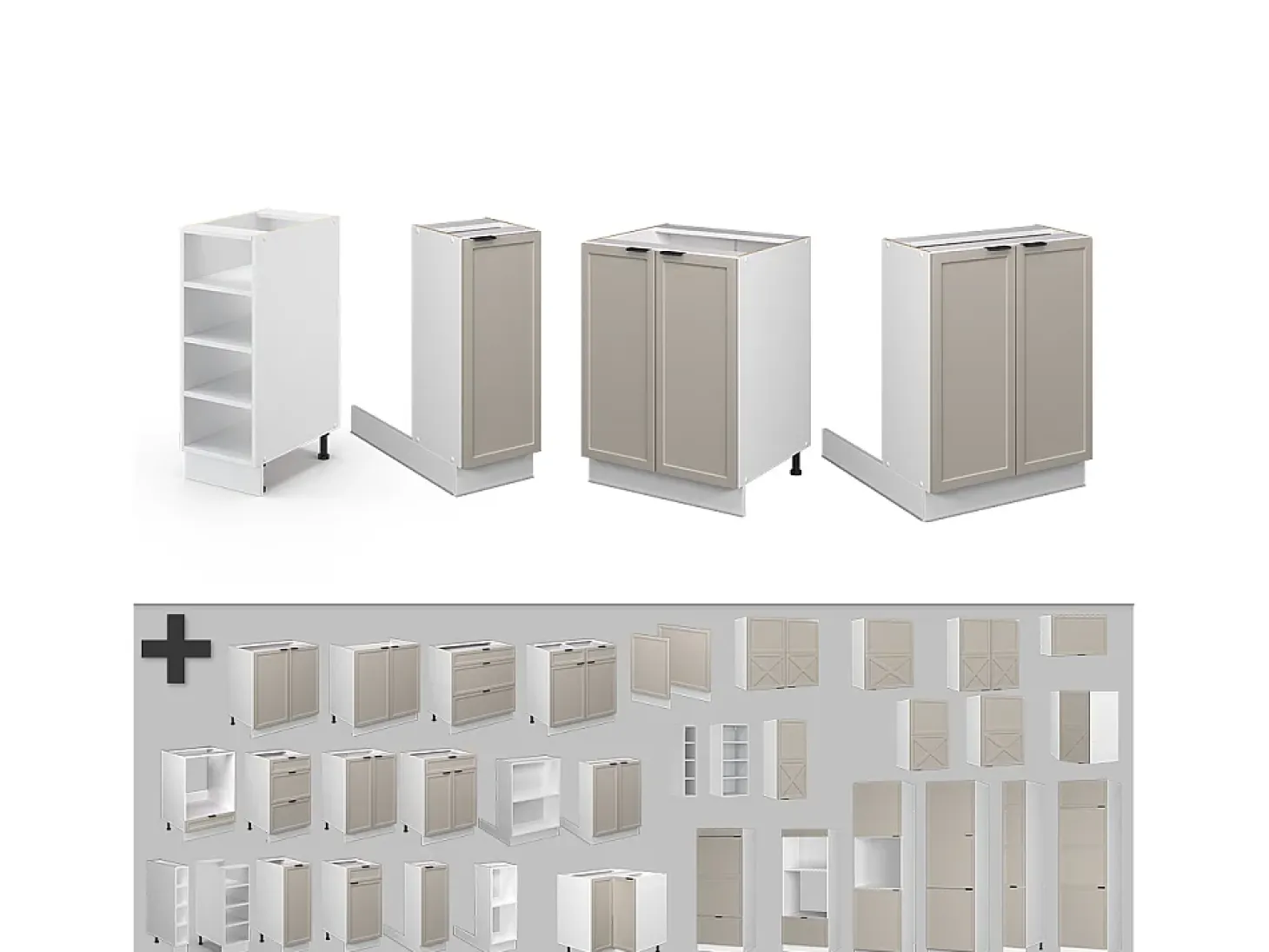 Isla de cocina grisbeige 90x60x82 fame-line