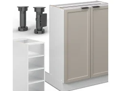 Isla de cocina grisbeige 90x60x82 fame-line