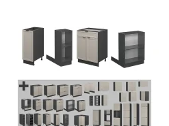 Isla de cocina grisbeige 90x60x82 fame-line