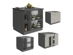 Isla de cocina grisbeige 90x60x82 fame-line