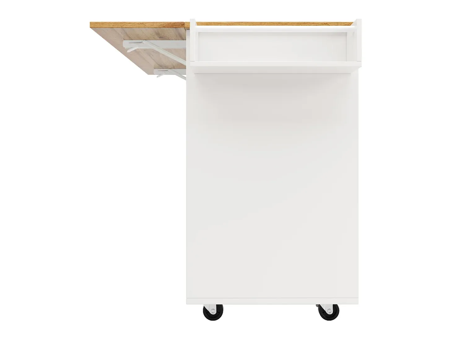 Isla de cocina moderna, mueble de almacenaje multifuncional, MDF jaspeado blanco, patas metálicas cruzadas (137,5x40x95,6 cm)