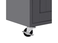 Isla de cocina móvil con encimera abatible, 4 puertas y 2 cajones de almacenamiento - Gris y natural
