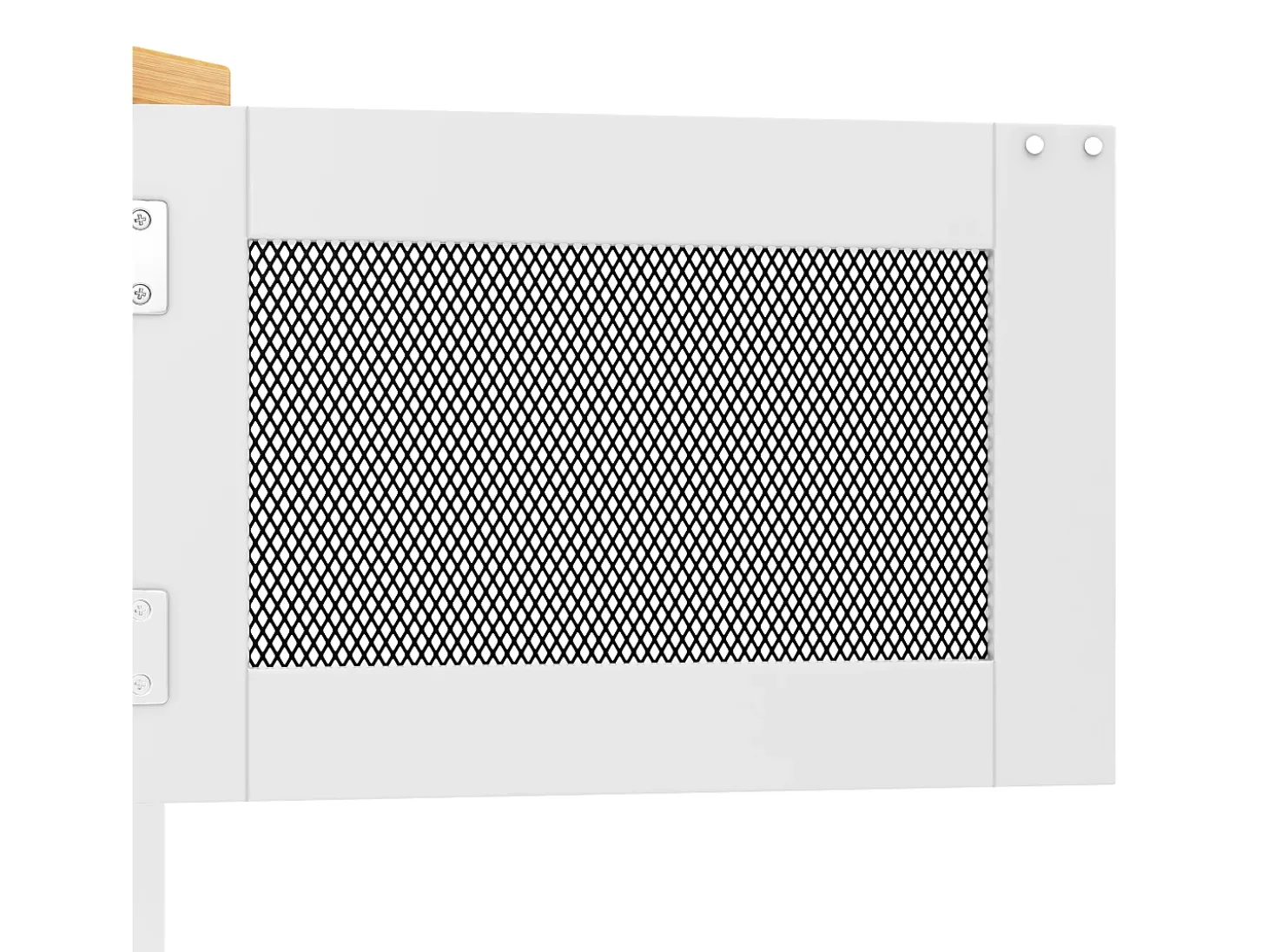 Isla de cocina móvil extensible, MDF y metal, color blanco con tablero de madera (140x40x93,5cm)