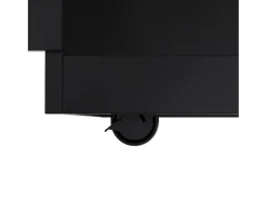 Isla de cocina negra - Isla de cocina con ruedas y patas de madera - encimera abatible - 2 cajones y 4 puertas