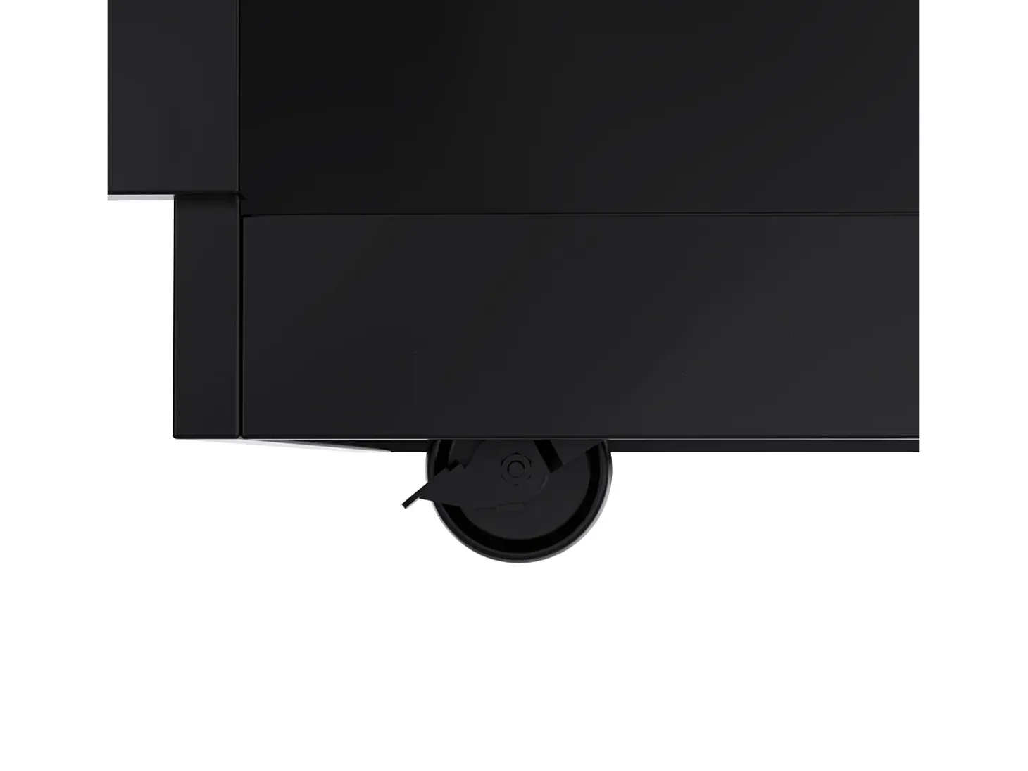 Isla de cocina negra - Isla de cocina con ruedas y patas de madera - encimera abatible - 2 cajones y 4 puertas