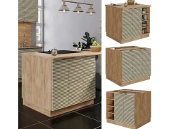 Isla de cocina panel de roble 90x60x82 fame-line