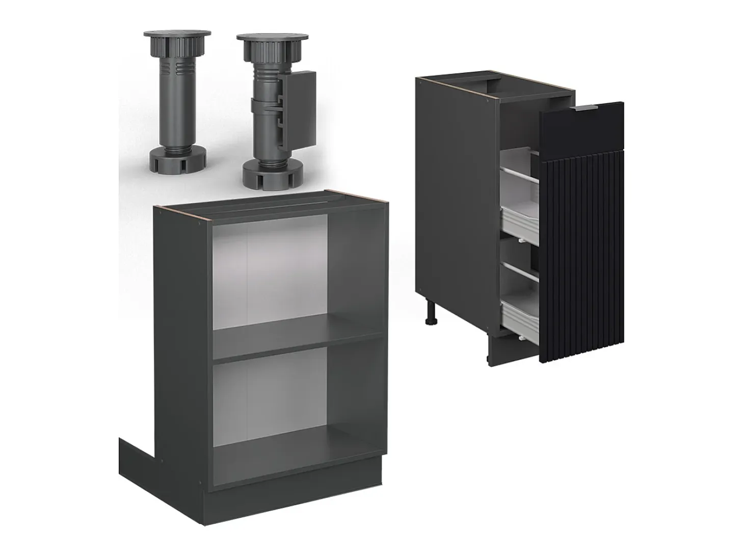 Isla de cocina rayas negras 90x60x82 fame-line