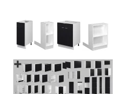 Isla de cocina rayas negras 90x60x82 fame-line