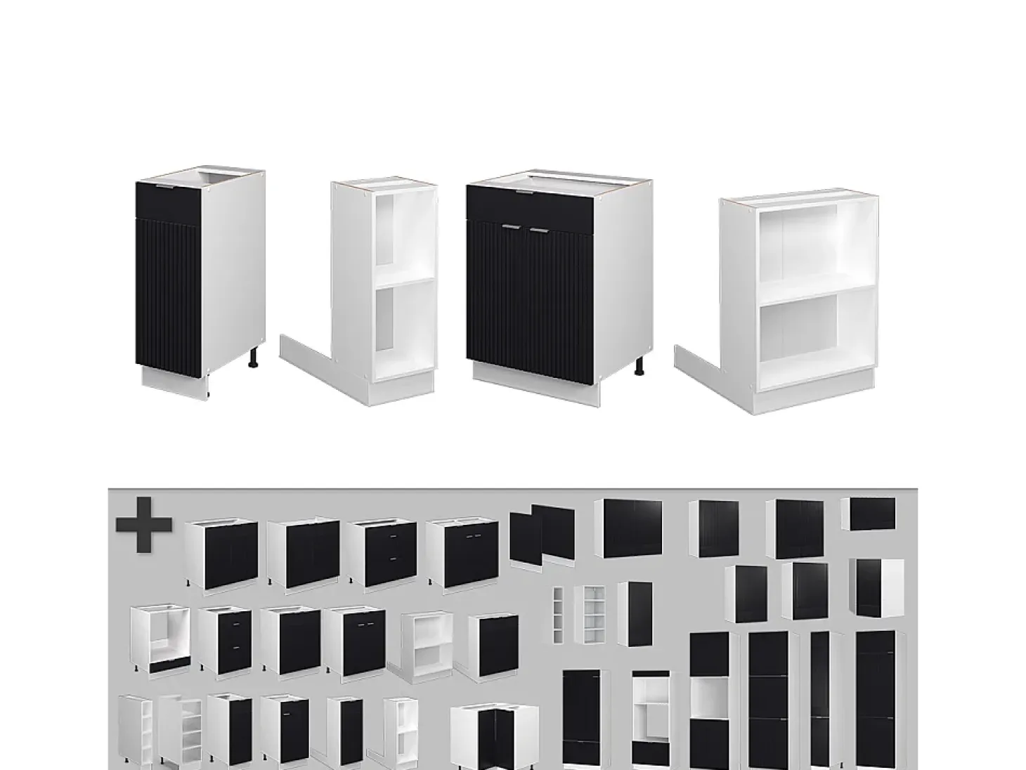 Isla de cocina rayas negras 90x60x82 fame-line
