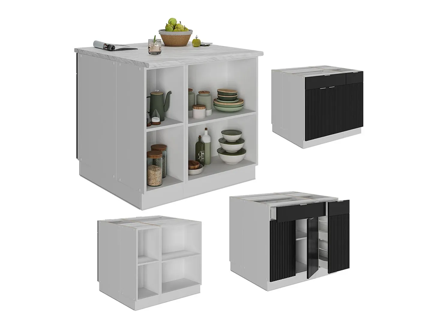 Isla de cocina rayas negras 90x60x82 fame-line