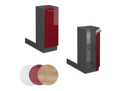 Isla de cocina rojo burdeos alto brillo 30x70x82 fame-line