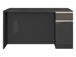 Isla de cocina Sole con 2 puertas y 2 cajones, color antracita mate/report, 160 x 90 x 90 cm