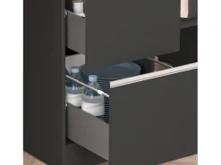 Isla de cocina Sole con 1 puerta, 2 cajones y 6 compartimentos, color antracita mate/roble, 153 x 90 x 91 cm