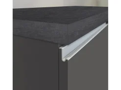 Isla de cocina Sole con 4 puertas y 4 cajones en antracita mate/report 200x90x90 cm