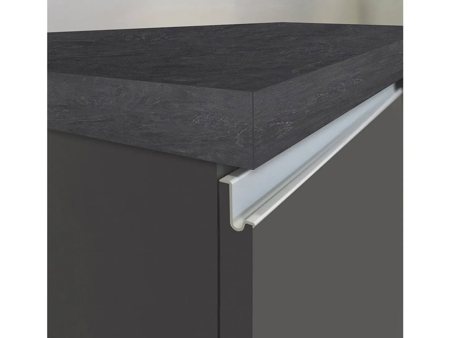 Isla de cocina Sole con 4 puertas y 4 cajones en antracita mate/report 200x90x90 cm
