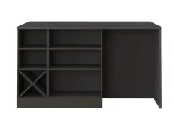 Isla de cocina Sole con 1 puerta, 2 cajones y 6 compartimentos, color antracita mate/report 153x90x91 cm