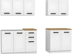 JASPE | Cocina modular + lineal completa L 200 cm 6 piezas | Encimera INCLUIDO | muebles de gabinete de cocina