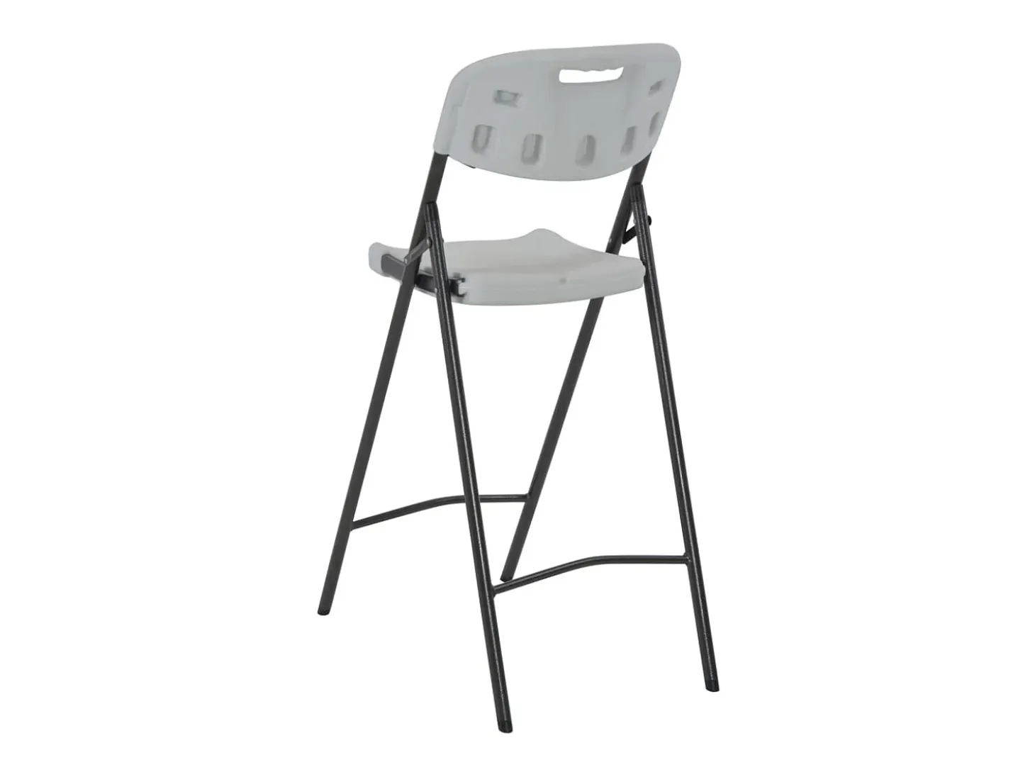 Juego de 2 Taburetes altas de jardín plegables HDPE y acero blancas ES50923
