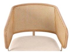 Juego de 2 sillas - Patas de metal - Cojines de polipiel - Beige-marrón