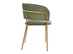 Juego de 2 sillas - tela de terciopelo acanalado - patas de metal - estilo contemporáneo - verde