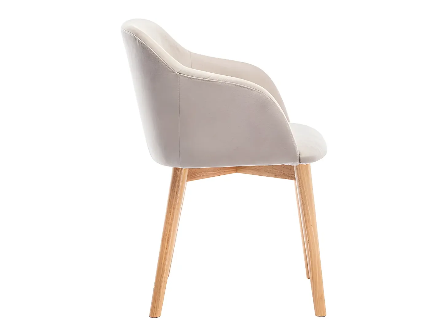 Juego de 2 sillas - Tela y hevea - Beige - JELISA