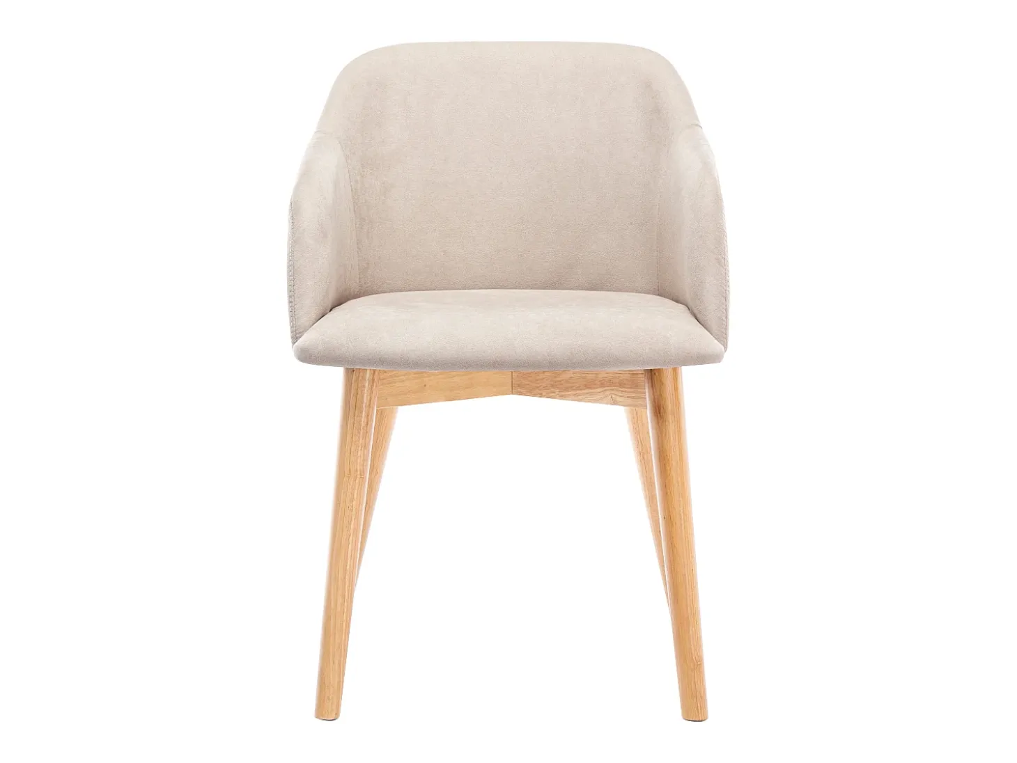 Juego de 2 sillas - Tela y hevea - Beige - JELISA